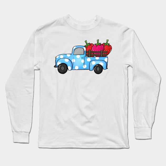 strawberry truck Long Sleeve T-Shirt by ithacaplus